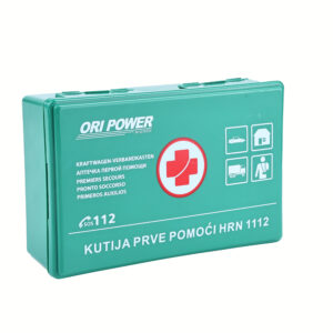 Side of green DIN 13164 First Aid Kit Box